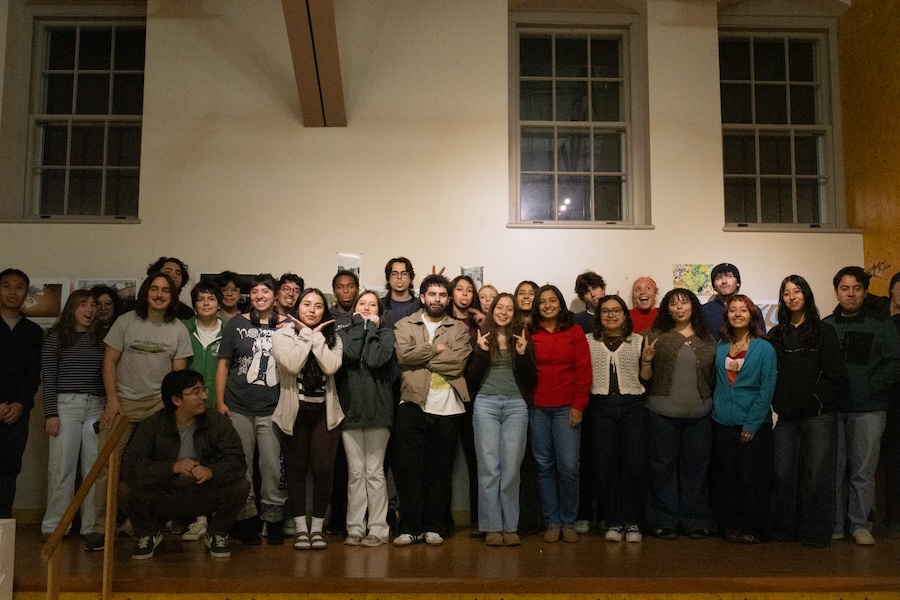 Students pose at the LASO cultural showcase