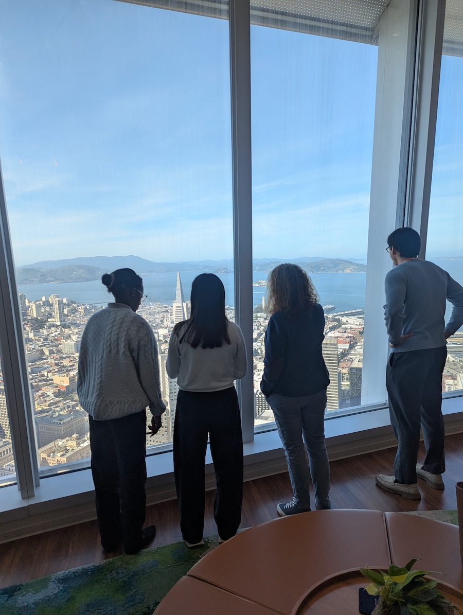 Checking out the view at one of the office visits
