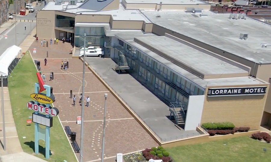 lorraine motel in memphis TN - overhead shot