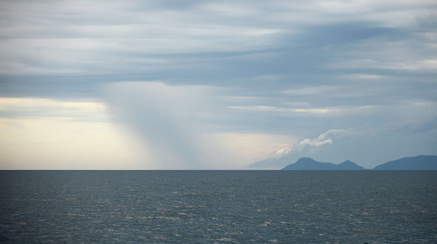 A squall approaches off the coast of Rio de Janeiro, Brazil, on New Year’s Eve in 2020.