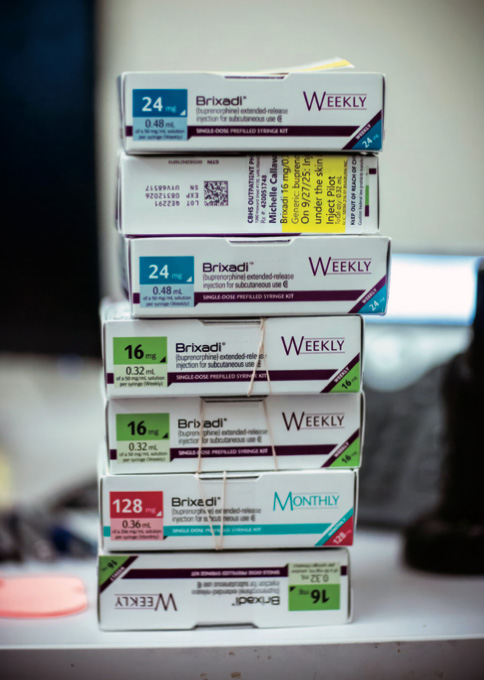 A stack of overdose medications