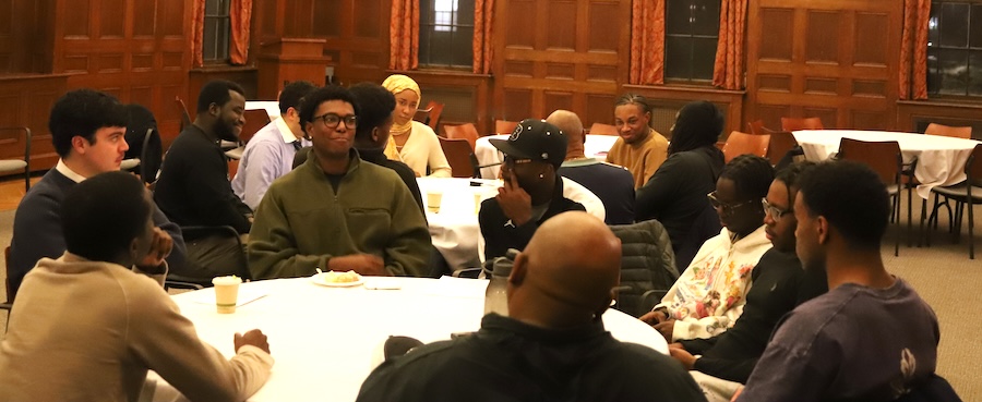 Students discuss mental health in an open environment.