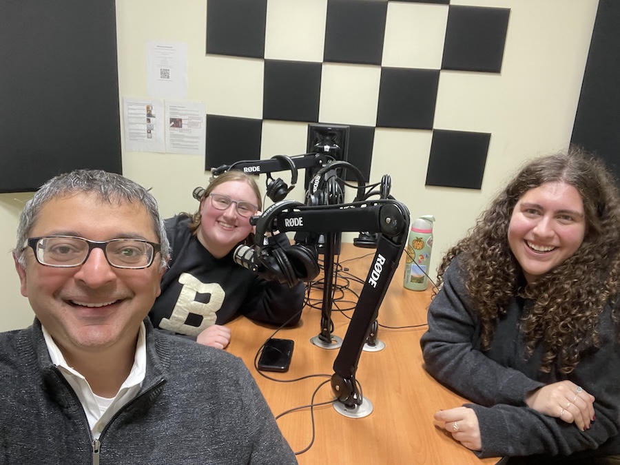 Natalie and Larsen with a candidate