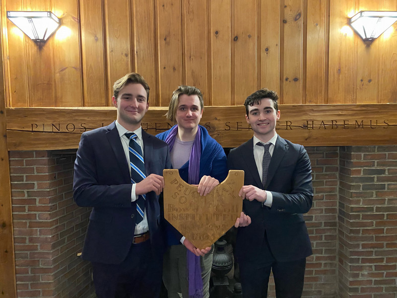 Bowdoin students in the renovated Peucinian Room, 2026