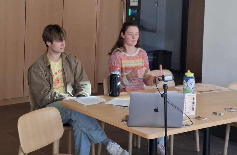 german students shep solimine and frances trafton
