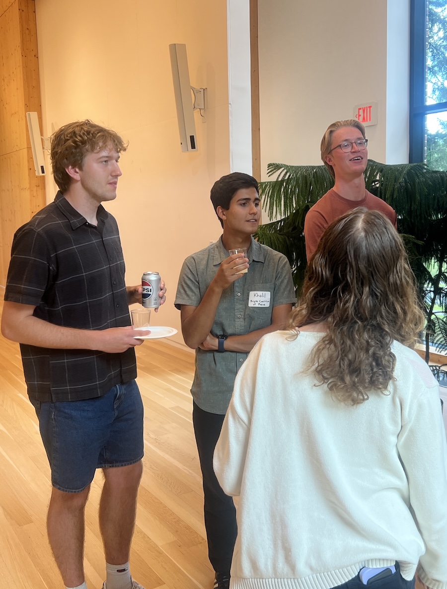 Students gather at the poster event