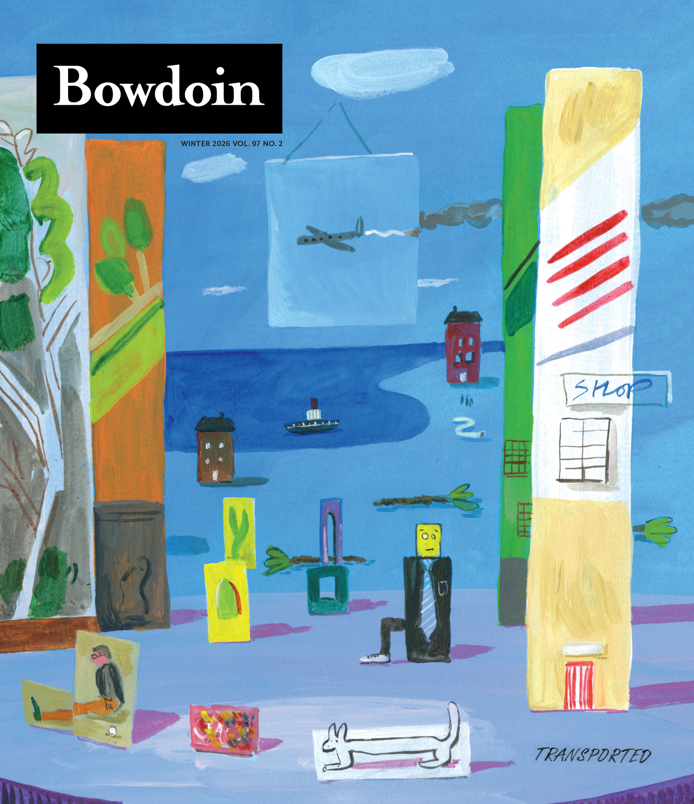 Bowdoin Magazine winter 2026 cover with art by Robert Nicol