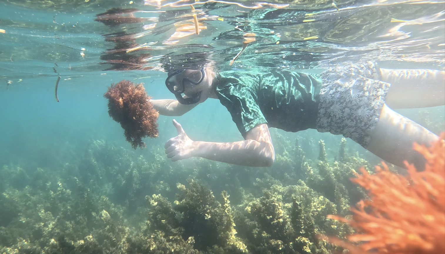 Student snorkeling