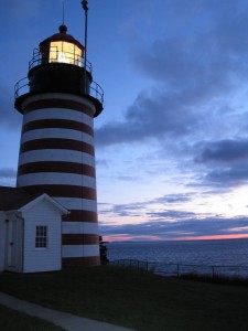 lighthouse at twilight.