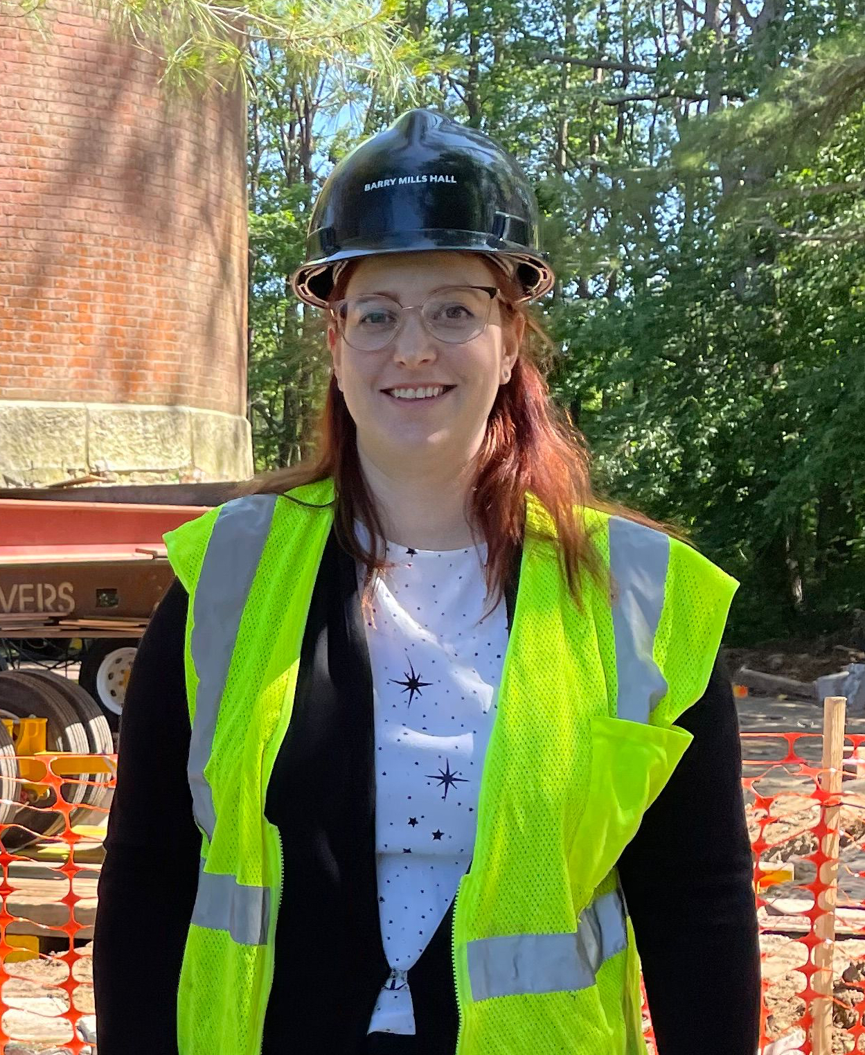 Professor Fe McBride at the site of the observatory move.