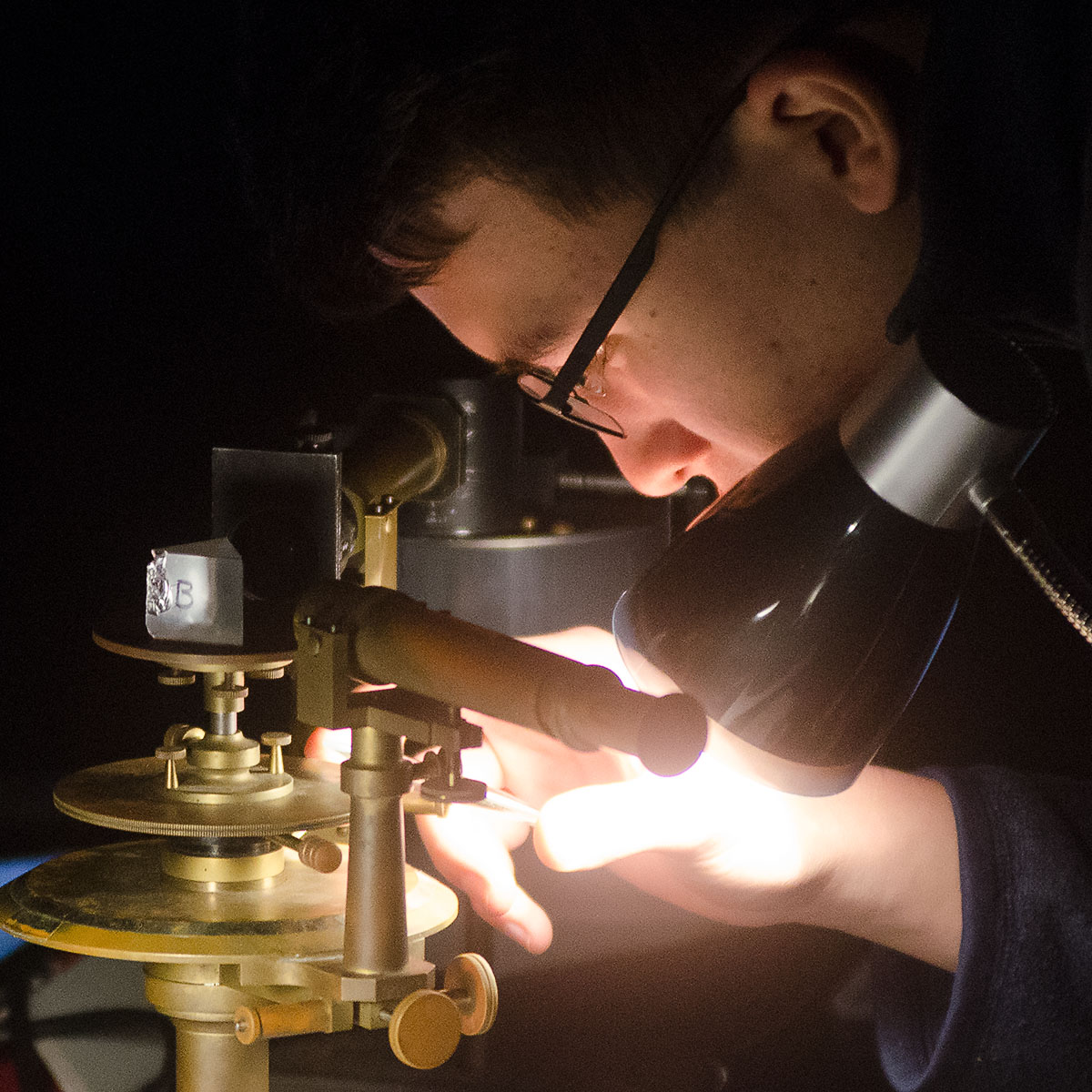 student working in a lab