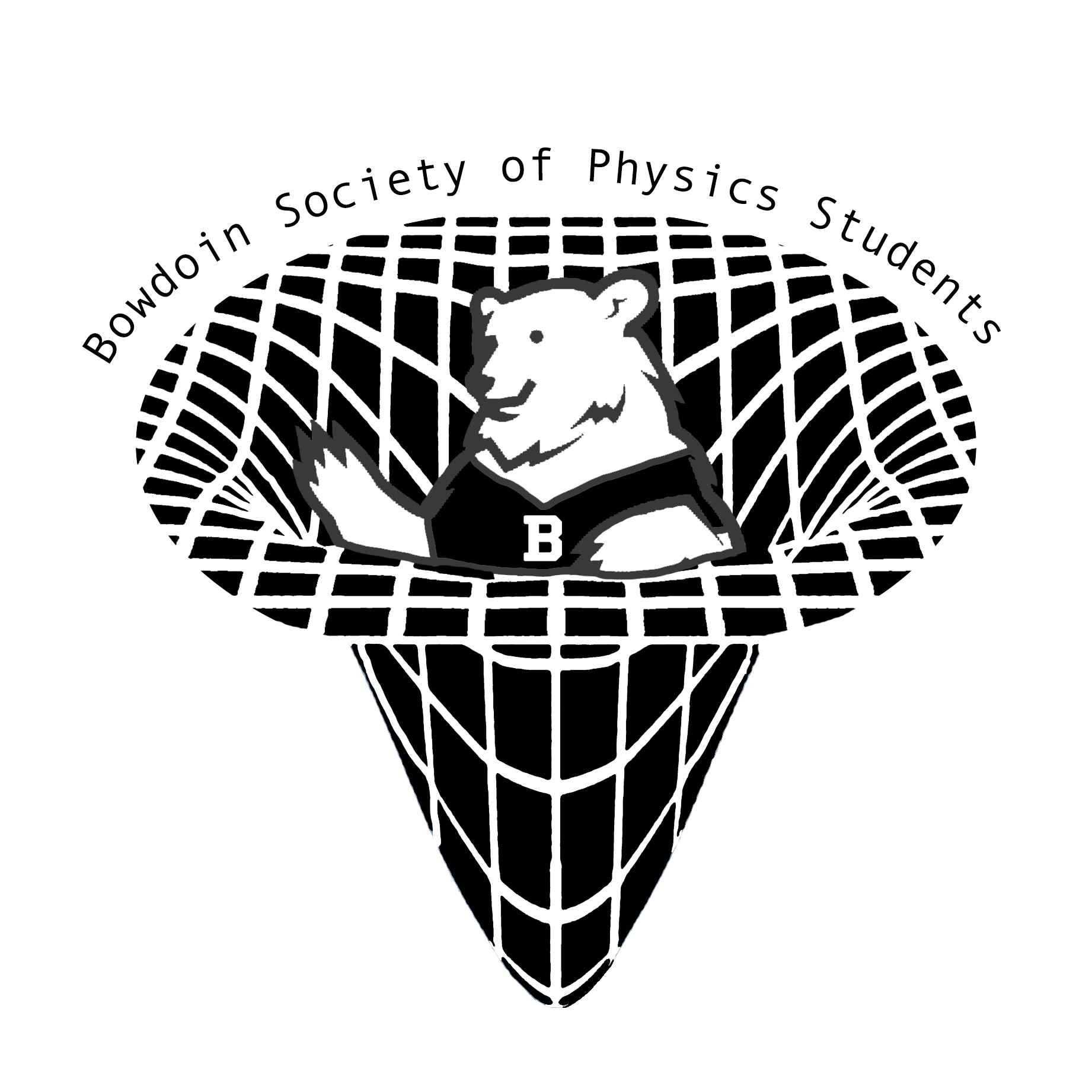 The logo of the Bowdoin Society of Physics Students.