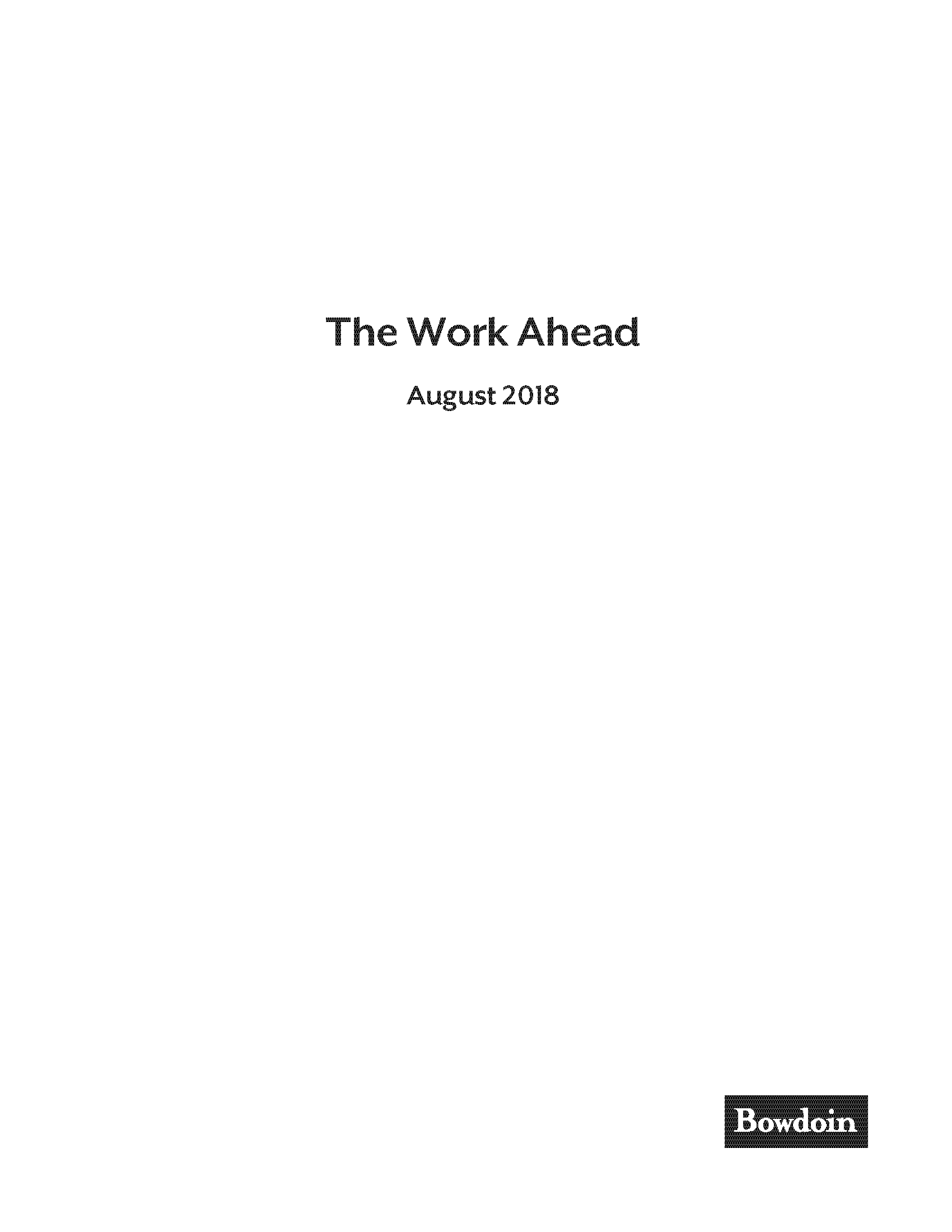 The work ahead title page
