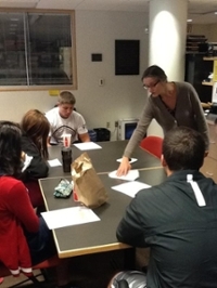 Lisa Flanagan working with students