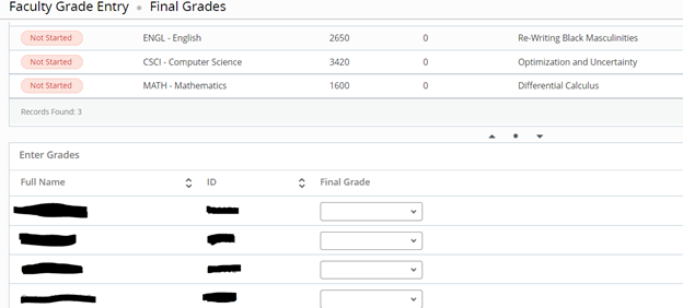 course roster grading