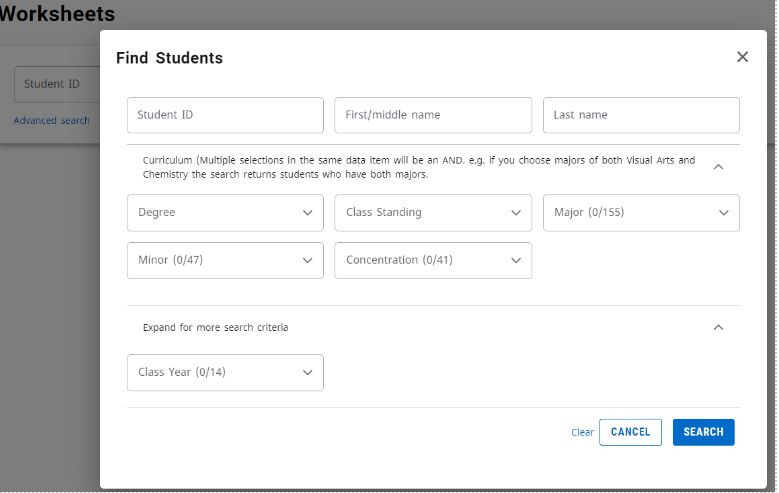 Degree Works Student Search 2