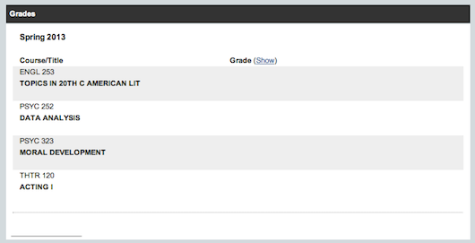 screenshot grades