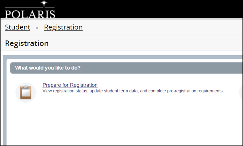 picture of prepare for registration screen