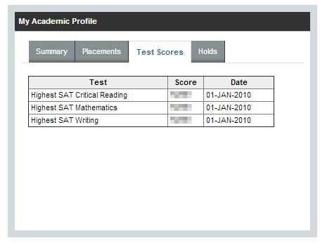 screenshot of polaris academic summary