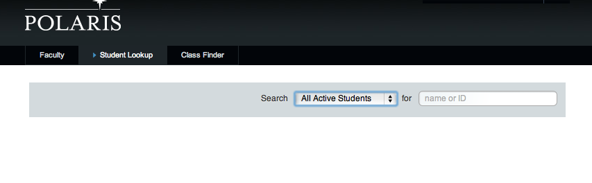 student lookup screenshot