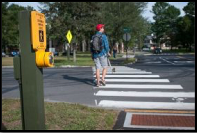 Student Crossing the Street