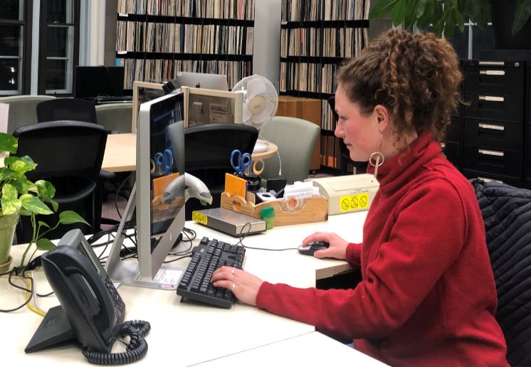 Student working at a desk