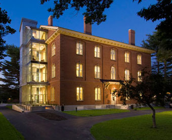 Outside of Adams Hall at Night