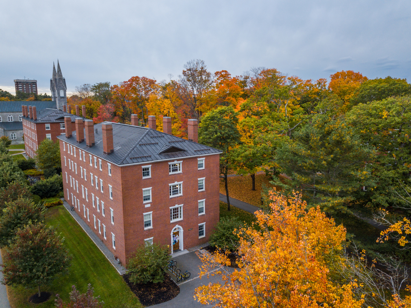 Outside photo of a Bowdoin Brick.