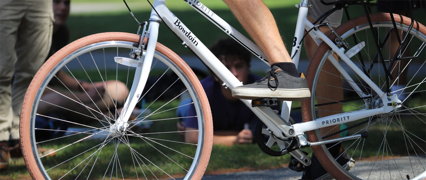 The Bowdoin Bike Share bikes in action