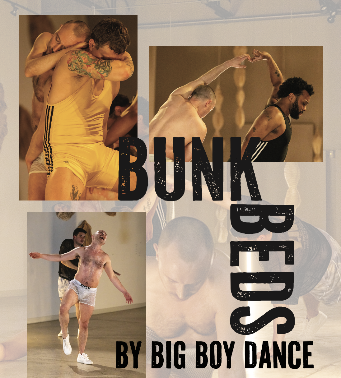 Poster depicting scenes from the show with men dancing together