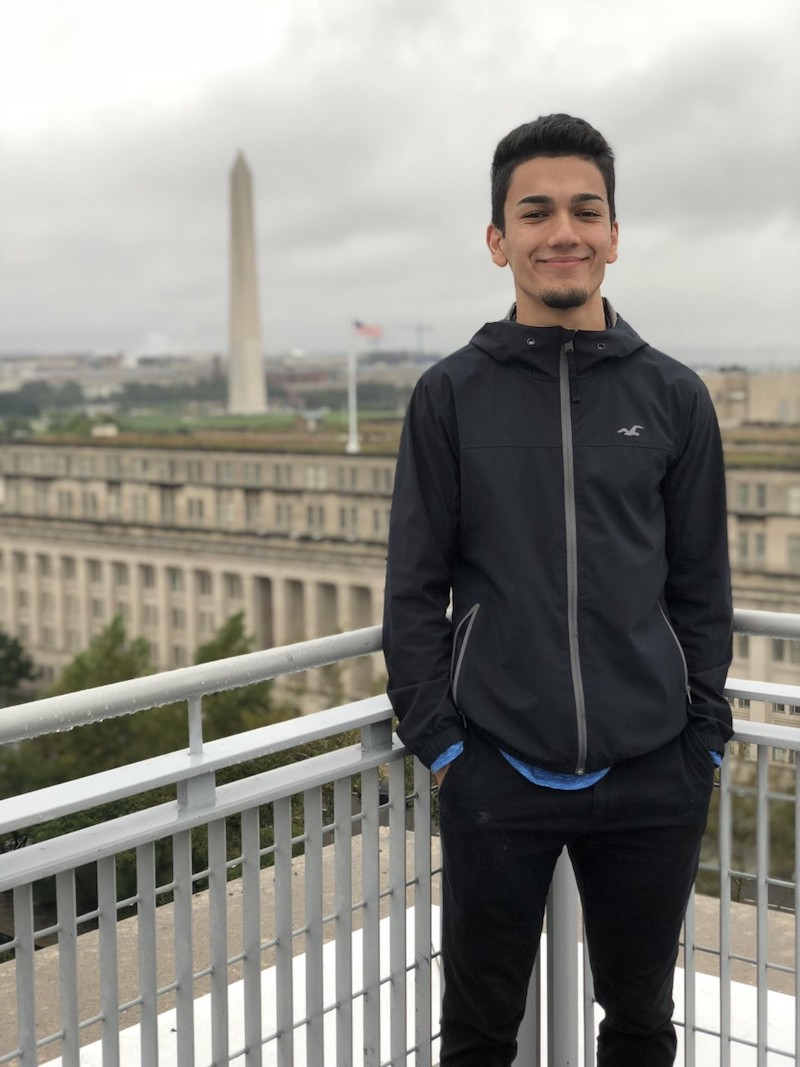 Aoguzi Muhameiti posing in Washington DC.