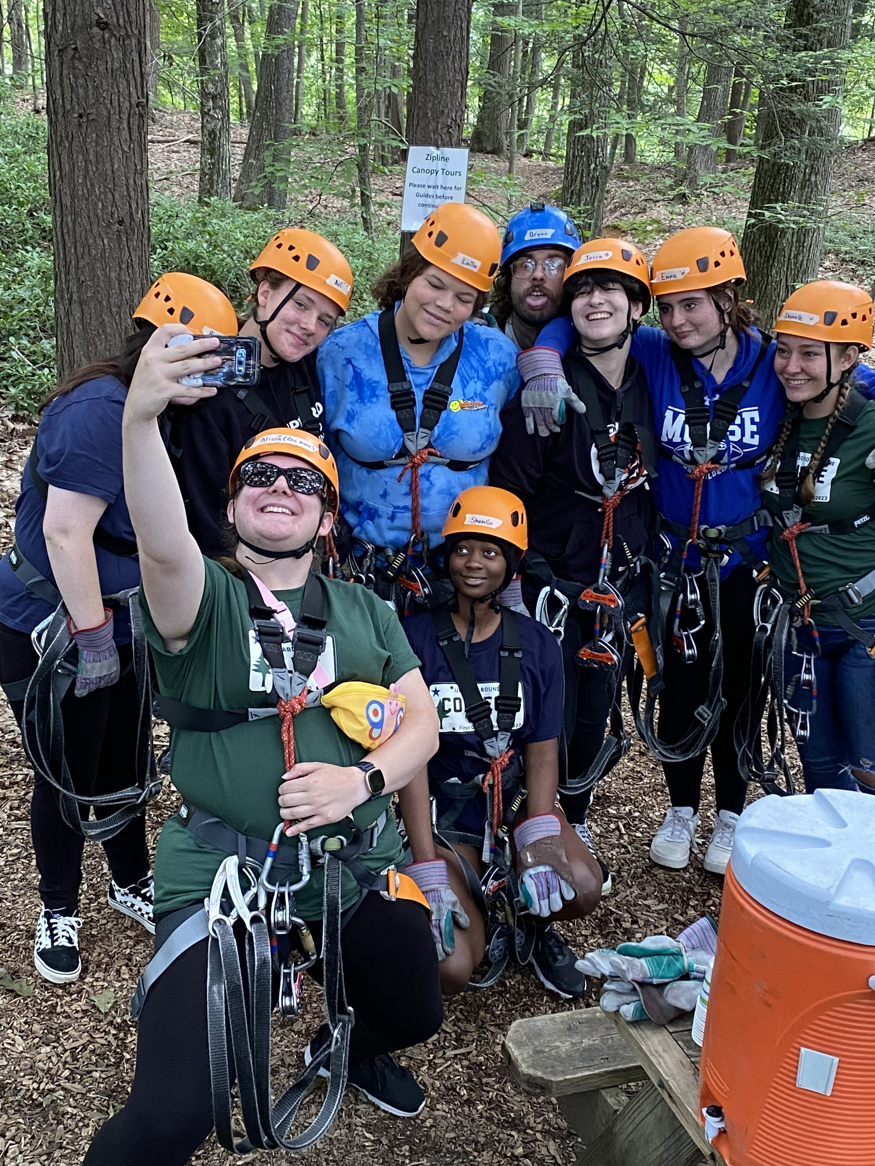 Zipline group selfie